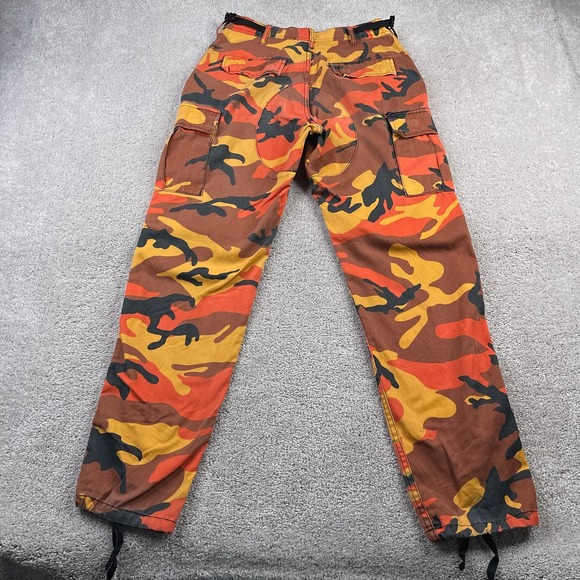 Rothco Military Pants Mens Small Regular Orange Woodland Camo Cargo BDU Tactical - Picture 10 of 12
